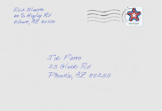 Handwritten envelope exterior 1